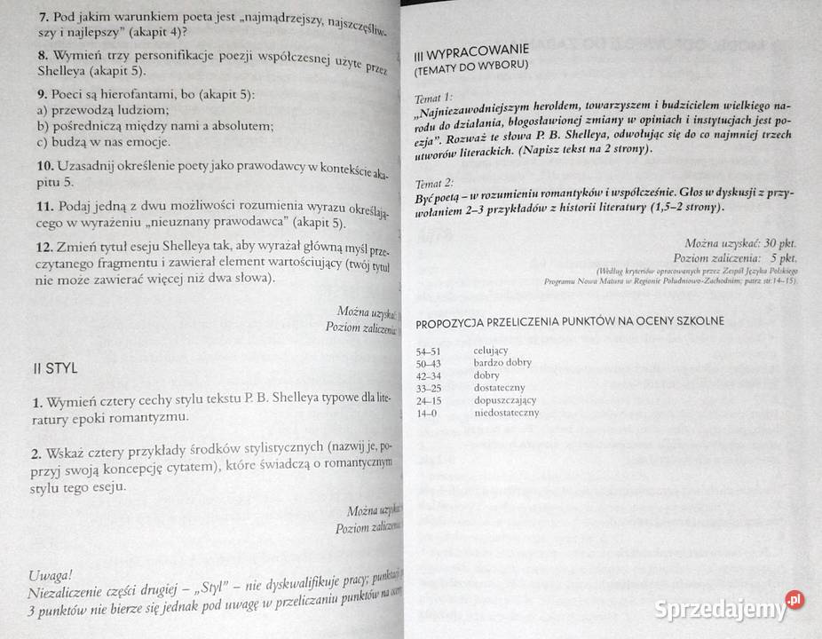 zadania do nowej matury z języka polskiego