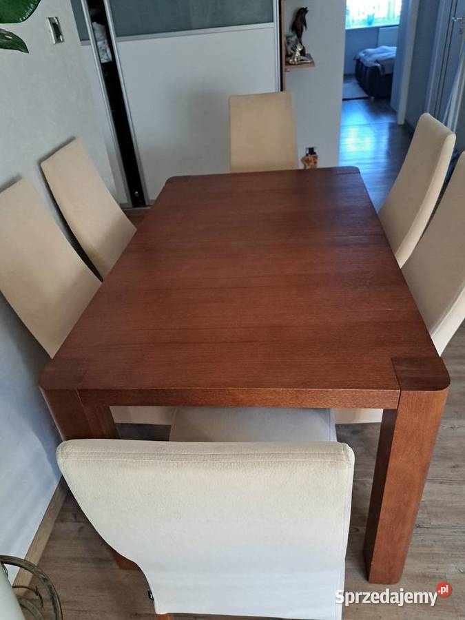 Solidny stół drewniany Paged 6 krzeseł Gdańsk