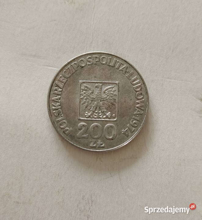 Srebrna moneta 200 z 1974r lubelskie Lublin