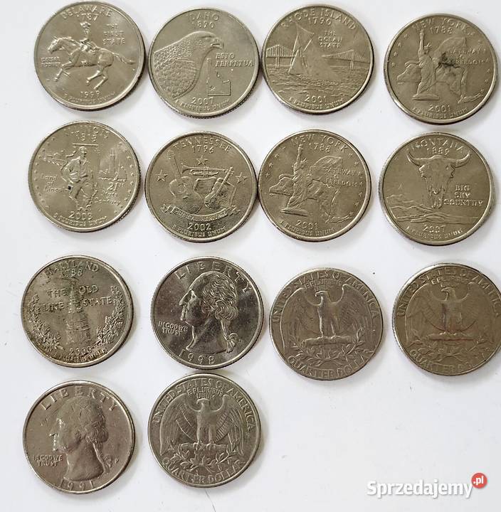 Zestaw 14 monet 25 centów USA Warszawa