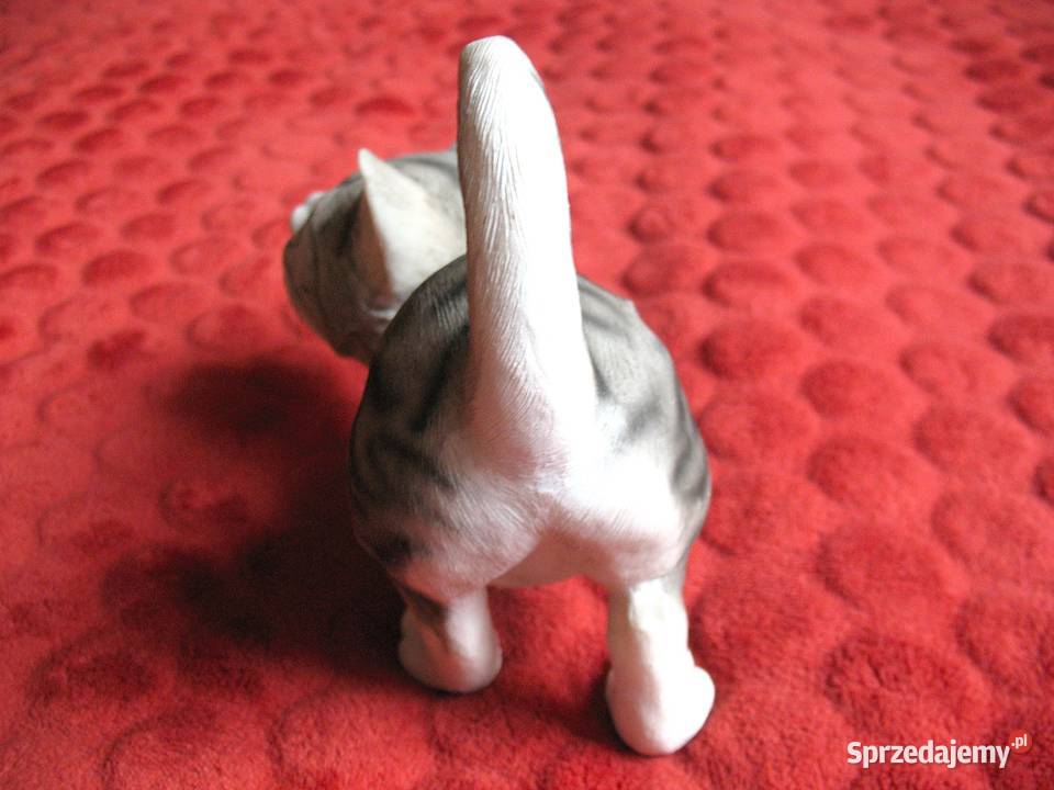 Kot szary duży kotek stara figurka ceramika 15 x Figurki i rzeźby Siedlce sprzedam