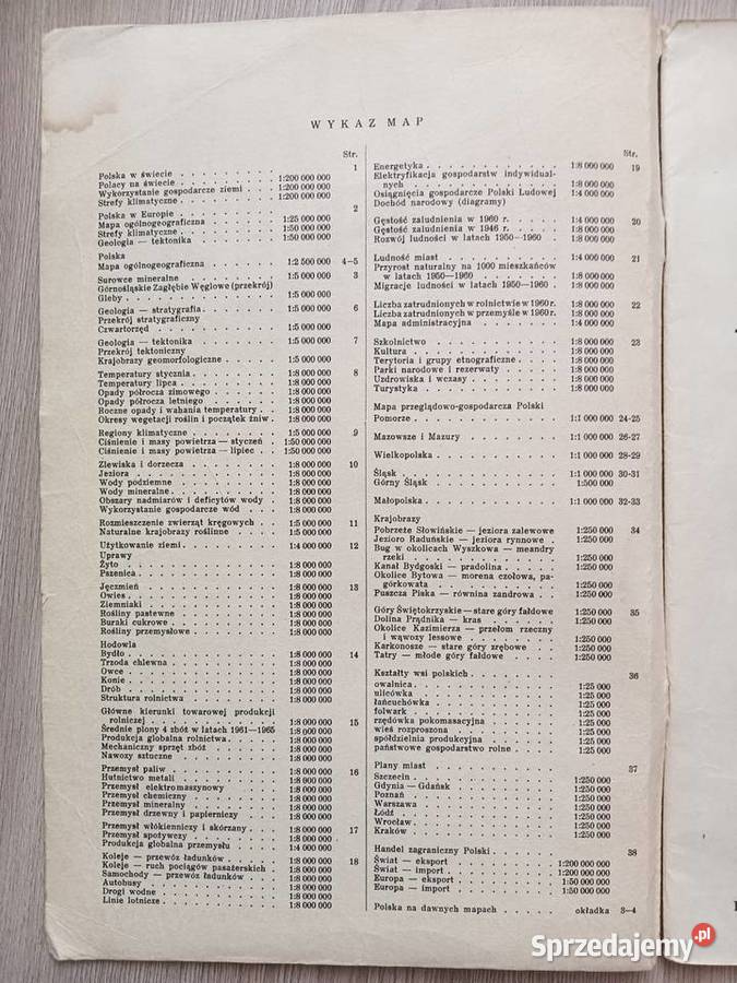 Polska Atlas Geograficzny PPWK PRL Kraków