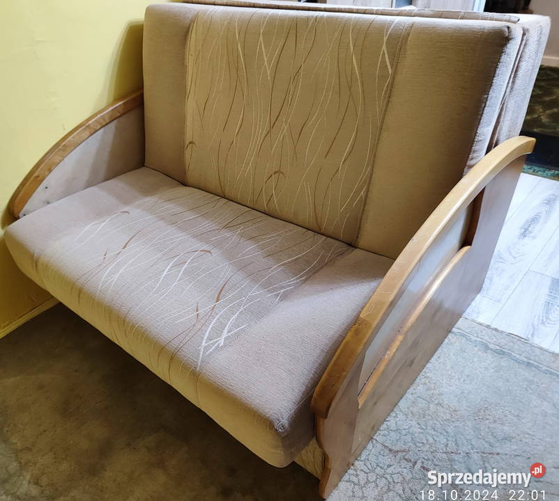 Sofa 2 osobowa rozkładana z pojemnikiem na