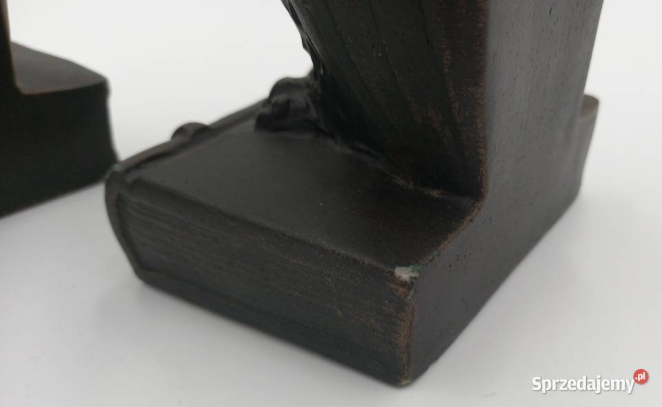 Dwie sowy ciężkie podpory pod książki Brąz