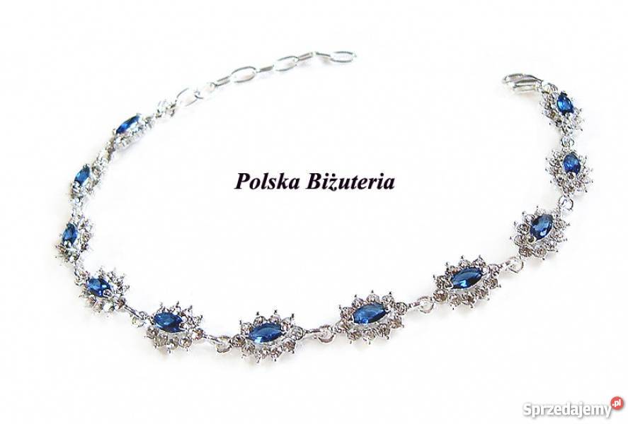 PRZEPIĘKNY SREBRNY KOMPLET Z SZAFIRAMI Białystok