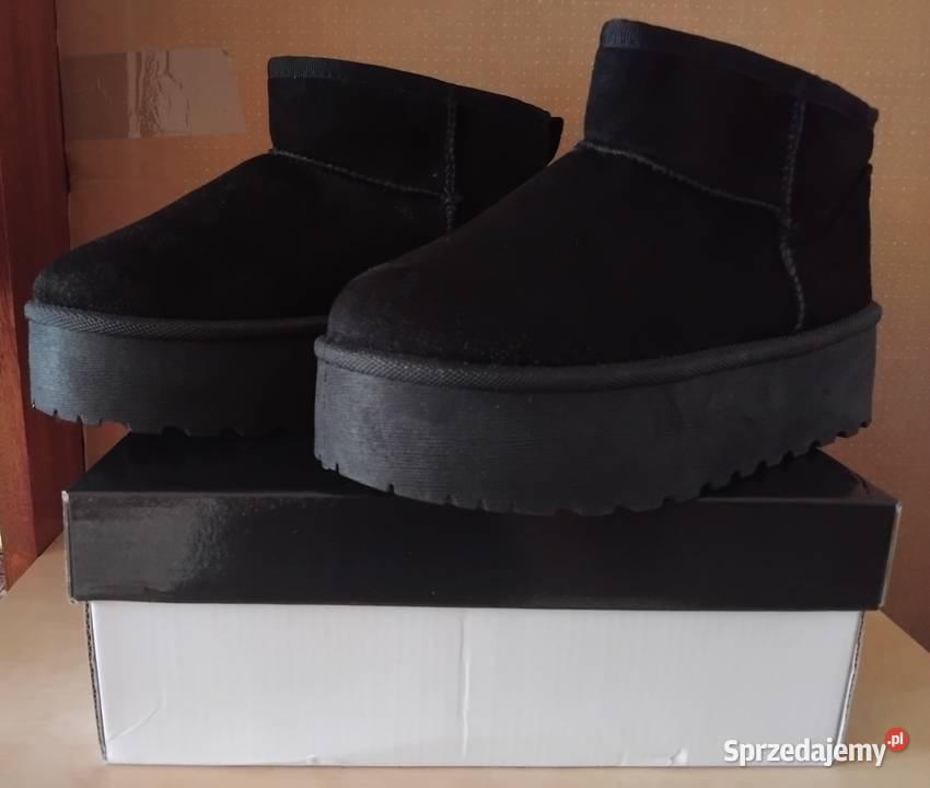 Buty damskie śniegowce zamszowe EV503 czarny Pruszków