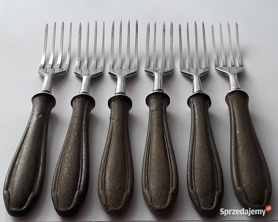 Widelce obiadowe 2 BAKELIT sztućce PRL Sztućce śląskie Dąbrowa Górnicza