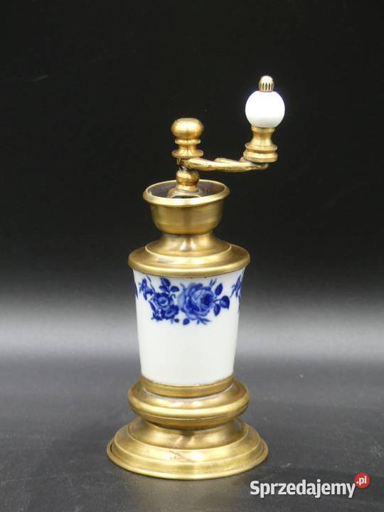 Piękny młynek do pieprzu z różami porcelana
