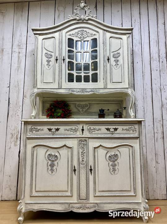 Kredens Ludwik XV Rocaille biały odnowiony Poznań sprzedam