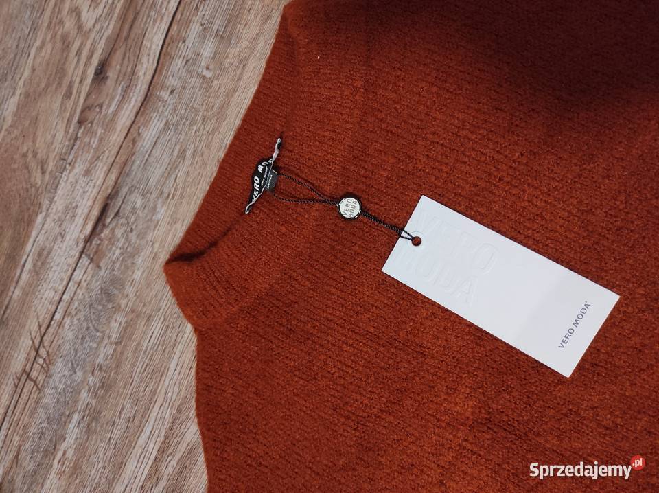 brązowo biały sweter vero moda M nowy z metką Wkładane przez głowę  sprzedam