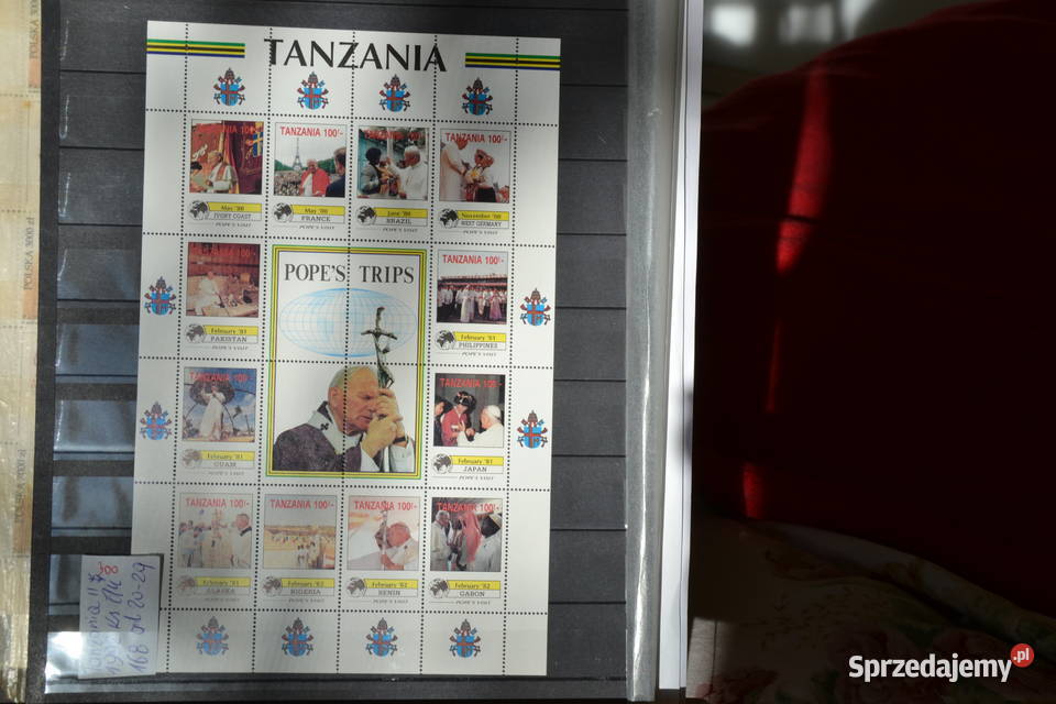 Znaczki Papież Ja 168n Paweł II Tanzania II Ks