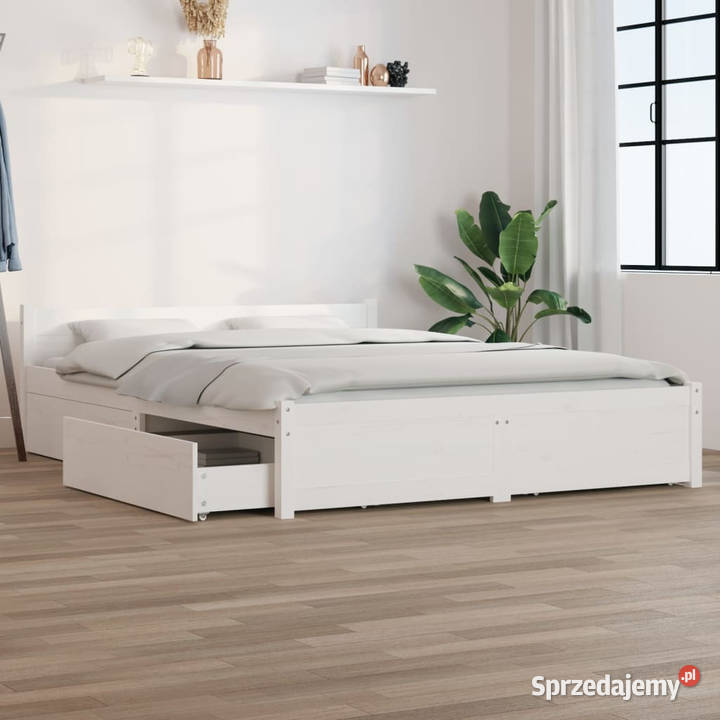 Rama łóżka z szufladami biała 160x200 WM3103570 Warszawa