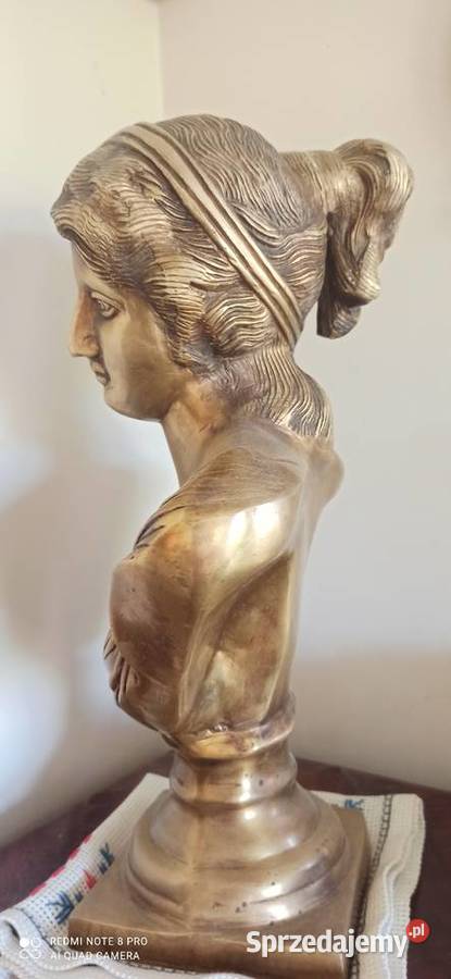 Piękne popiersie Diany Artemidy Mosiądz Gdańsk