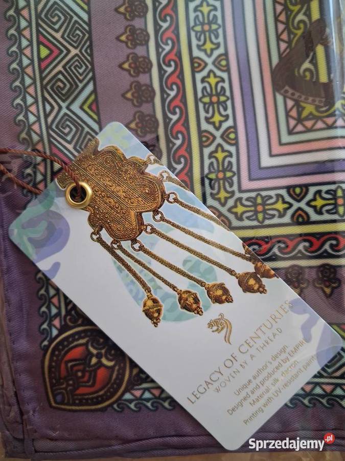 Kazachski luksusowy szal z jedwabiu Dodatki mazowieckie Warszawa