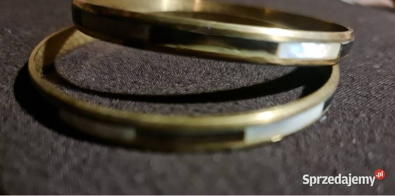 Bransolety w kolorze złoty perłowo i czarnym Ozdoby śląskie Katowice