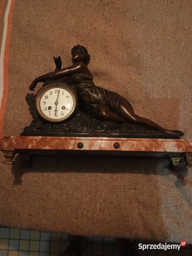 Kominkowy zegar francuski marmurowy stary Rzeszów