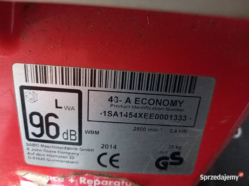 Kosiarka spalinowa Sabo 43A Economy z napedem Łańcut