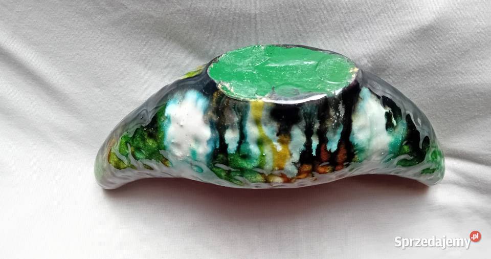 Ceramiczna ikebana Mid Century Design ręcznie wielkopolskie Koźminek