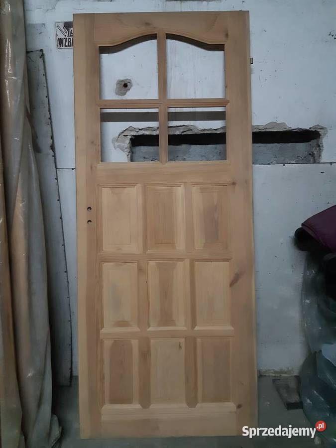 Drzwi drewniane wewnętrzne sosnowe skrzydło 201cm Łęczna