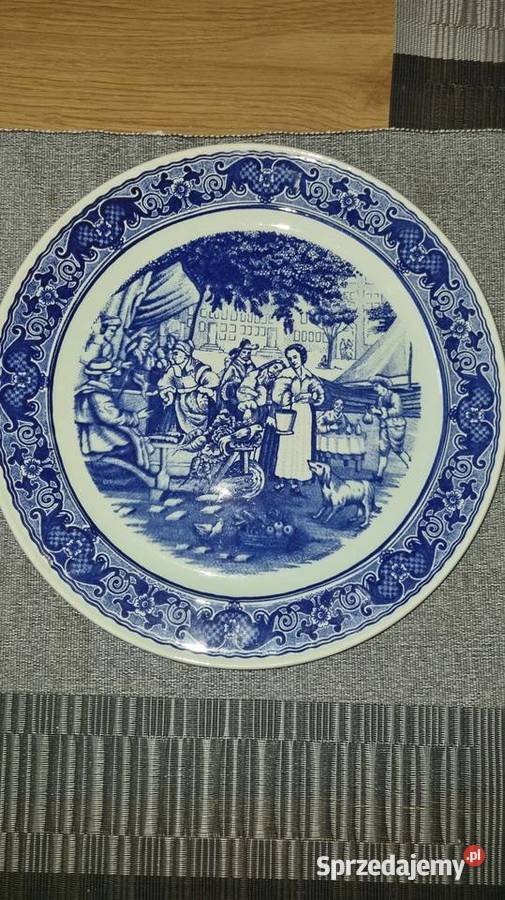 Talerz kobaltowy delfs Wola Podłężna