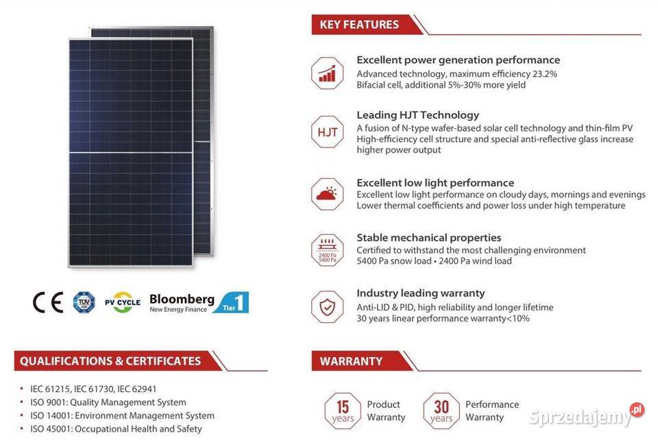 Paleta 33 Panel PV Jetion 700W HJT Bifacial Dual
