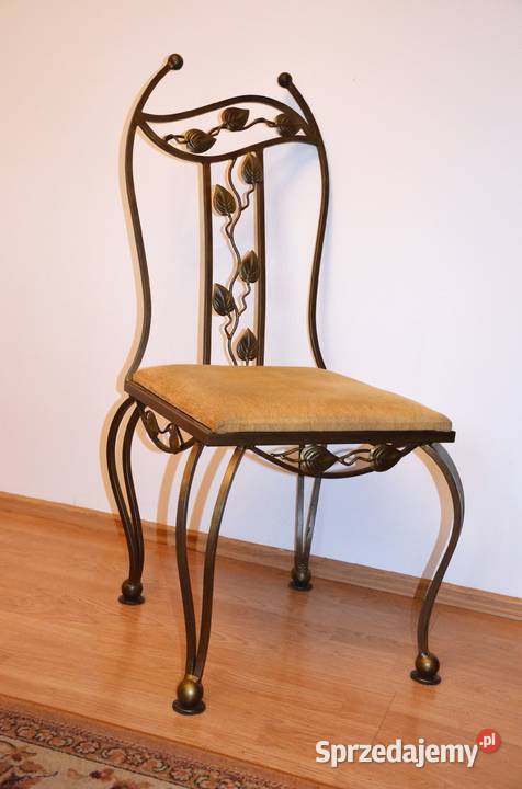 Krzesło kute ciężkie 125 metaloplastyka Włochy 104cm Koszuty