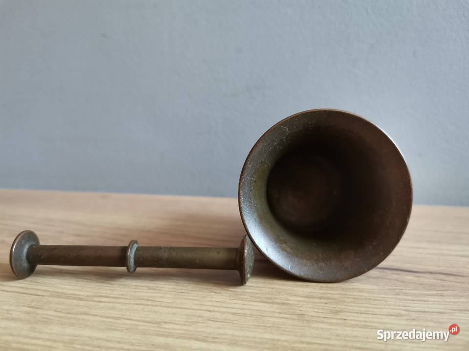 Stary mały przedwojenny moździerz z brązu Siemianowice Śląskie
