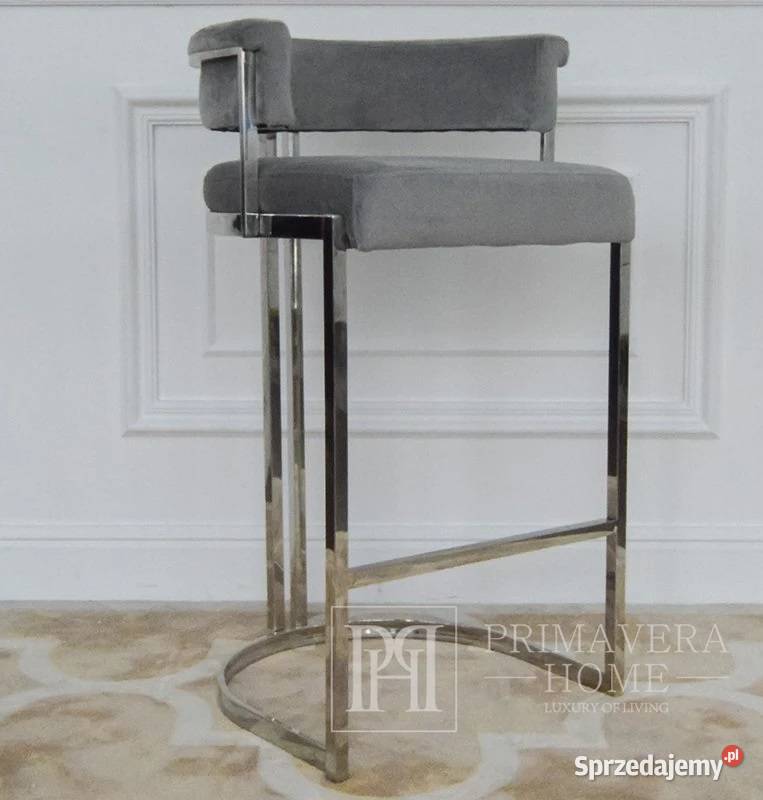 Hoker glamour srebrny szary tapicerowany do Warszawa