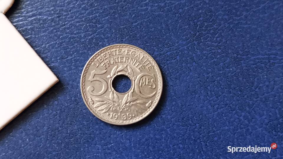 Stare monety 5 centym 1939 Francja podkarpackie