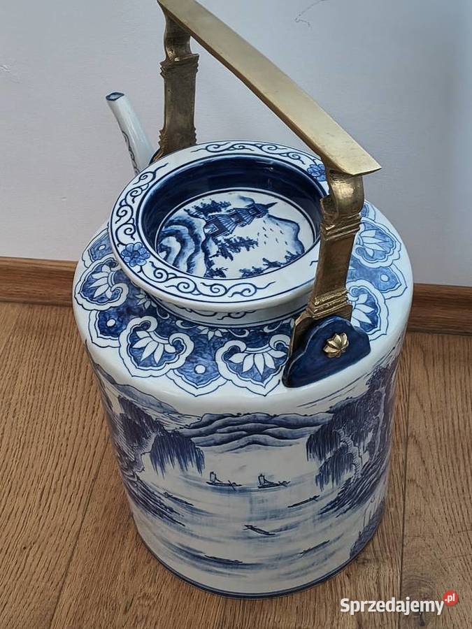 Dzban dekoracyjny porcelit wypalany szkliwiony Szczecin