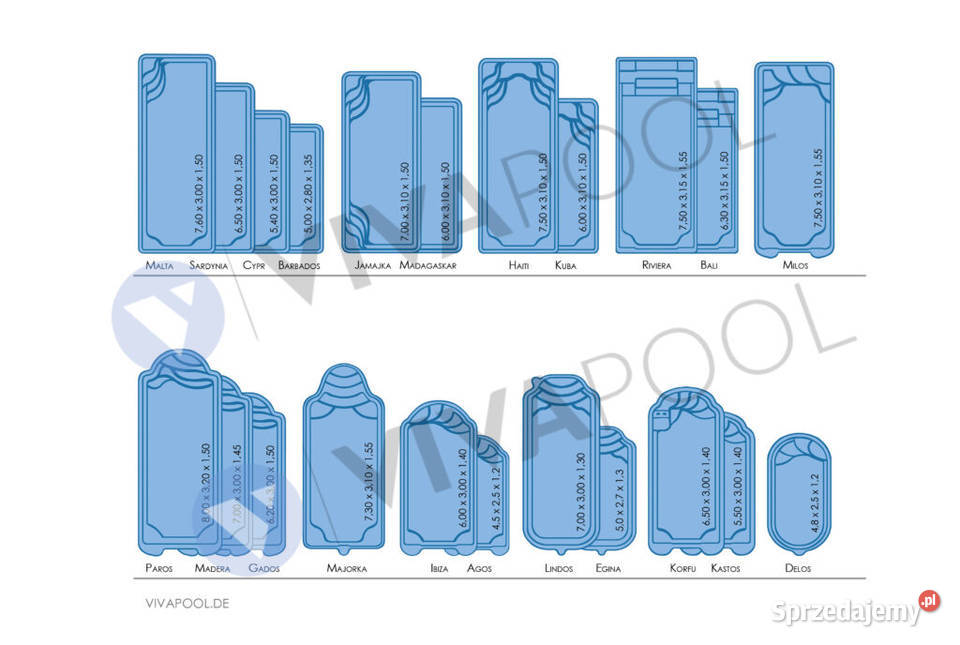 Basen ogrodowy 520 x 300 x 150 poliestrowy Radomsko