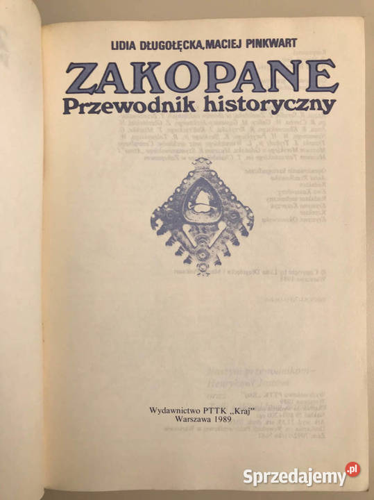 Zakopane Przewodnik Historyczny Lidia Długołęcka Kielce sprzedam