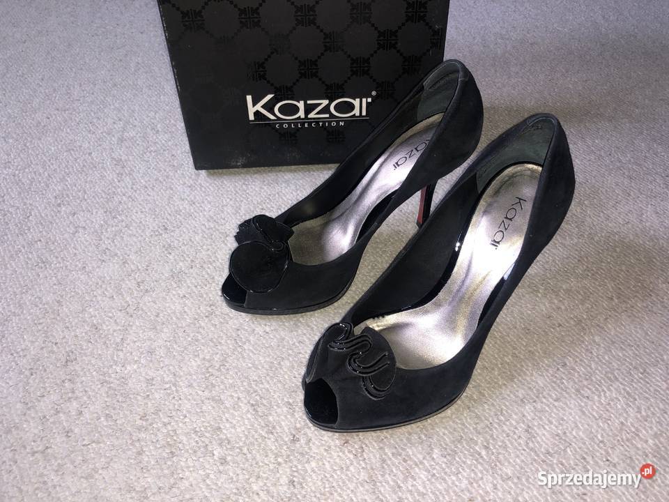 Szpilki czółenka Kazar czarne zamszowe nowe Łódź