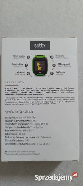 Setty SD200 smilekid smartwatch GSMGPSLBS SOS Dziecięce Ełk