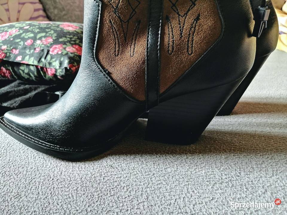 RESERVED Premium SkÓRZANE buty kowbojki NA Leszno