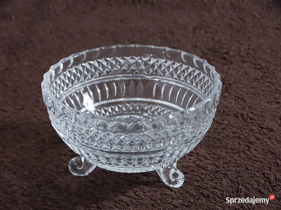 Elegancka Szklana Salaterka na Nóżkach Vintage lubelskie Biłgoraj