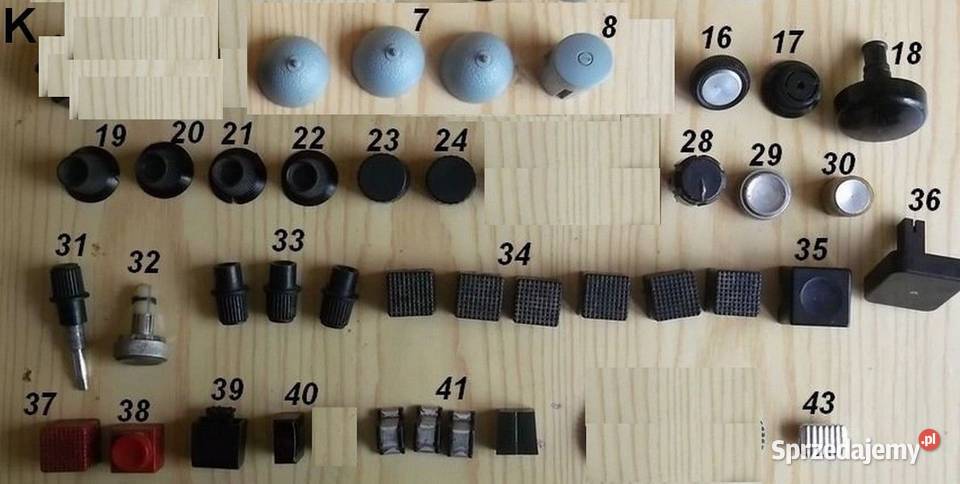 Gałki i pokrętła ze starego i nowszego sprzętu Głuchołazy