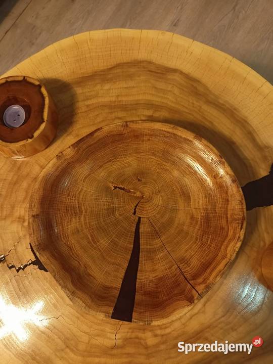 Miska dębowa loft żywica epoksydowa