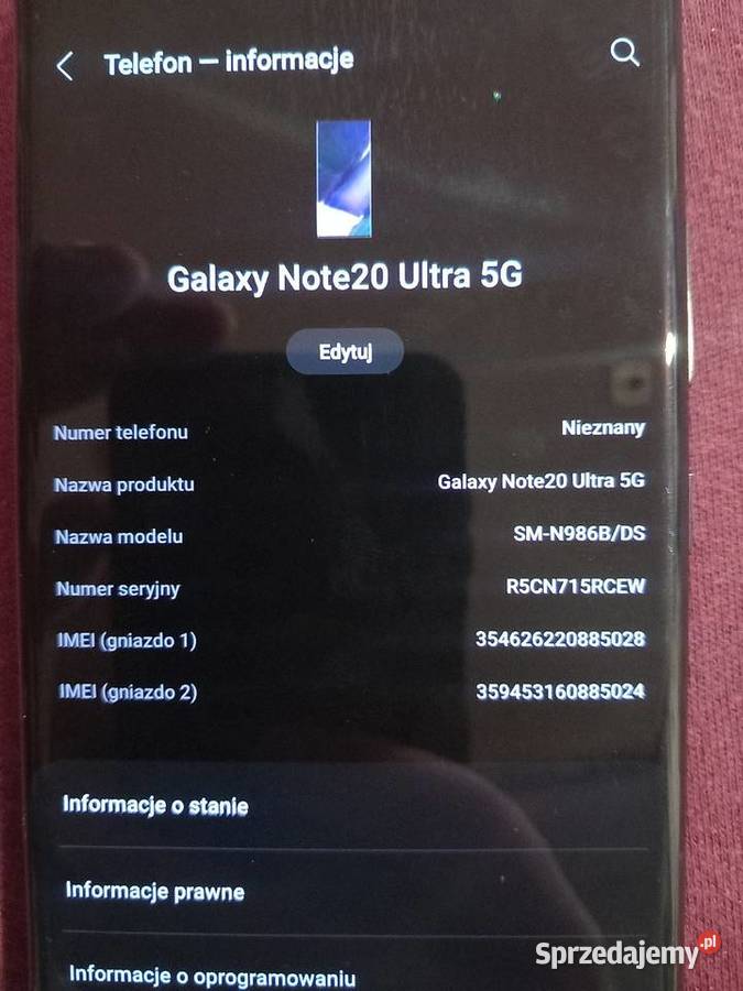 Samsung galaxy note20 ultra 5g 12/256