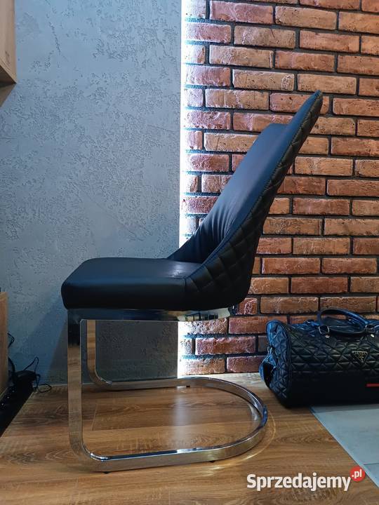 4 Krzesła Glamour 2 czarne i 2 białe Polski Skaj Lublin sprzedam