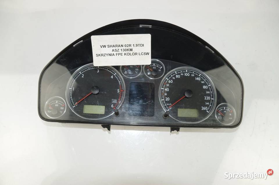 LICZNIK ZEGAR SHARAN MK II 19 TDI 7M3920840N Pozostałe Lipno