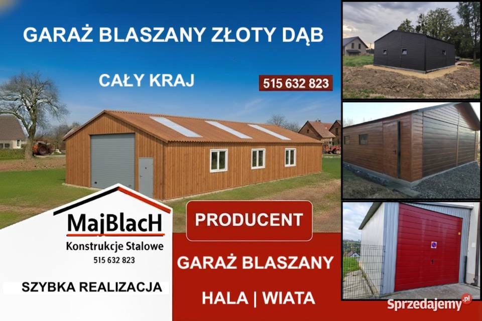 Garaż Blaszany DwuspadowyWiata 212zł/m2