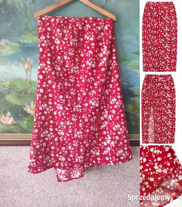 spódnica boho maxi kobieca z rozcięciem floral Kielce