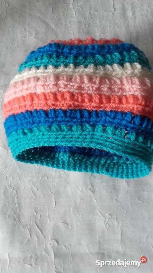 KOLOROWA WŁÓCZKOWA CZAPECZKA Piła sprzedam