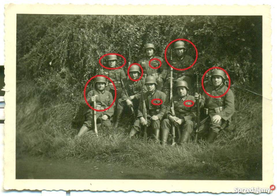 Stare zdjęcie żołnierz niemiecki grupowe 2 wojna wielkopolskie Ostrów Wielkopolski