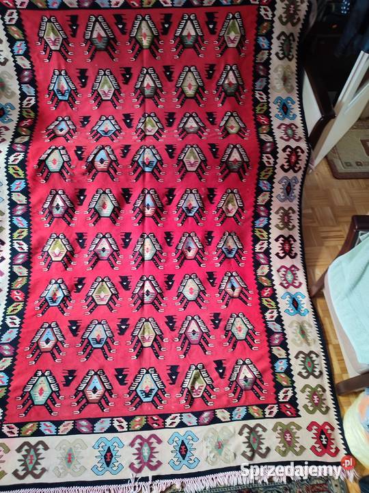 Kilim wełniany duży z zawieszkami podlaskie