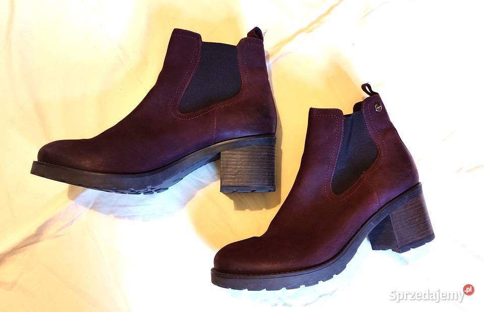 Bordowe zamszowe skórzane botki Lasocki r 41 Gdańsk