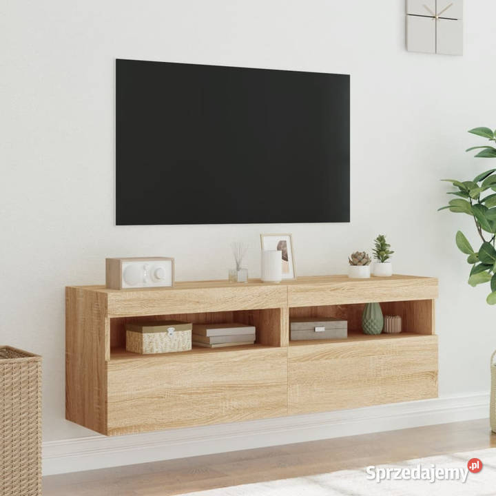 Ścienne szafki TV z LED 2 dąb sonoma 60x30x40 mazowieckie