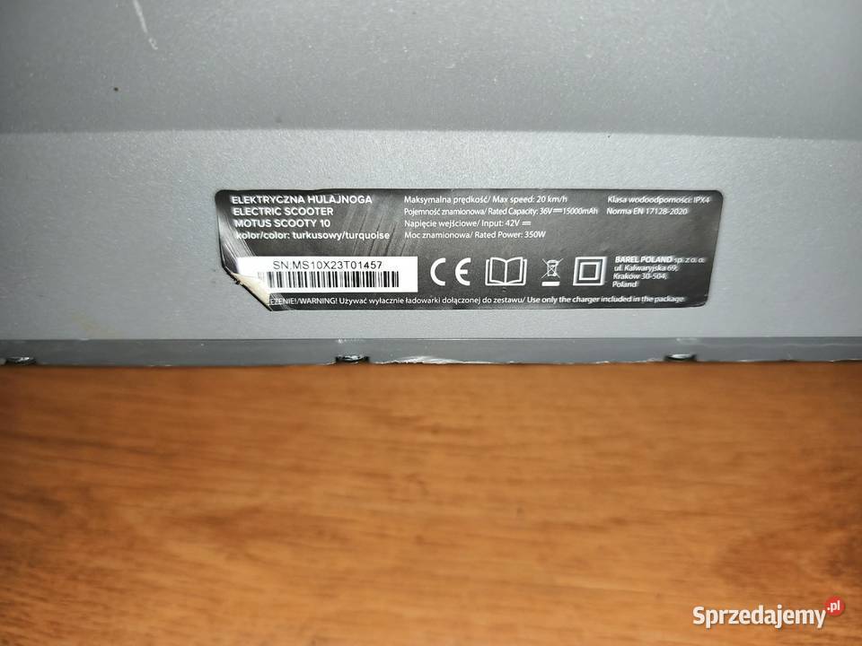 syndyk sprzeda hulajnogę elektryczną Włocławek