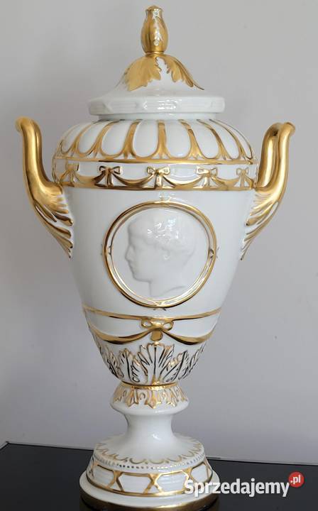Ekskluzywna porcelanowa amfora duża 41 reliefowy Porcelana i szkło Kraków